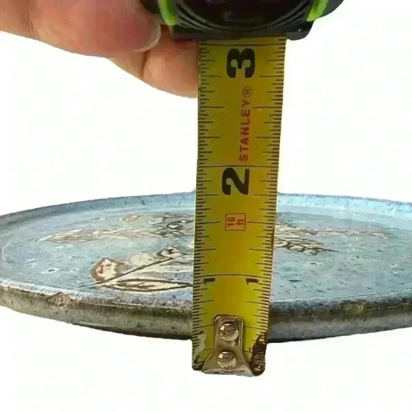 VTG Handcrafted decorative blue pottery plate with wheat (or leaf) detail signed - Picture 5 of 5